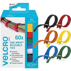 Velcro Brand ONE-WRAP Organiser Hook and Loop Straps Reusable Assortment Cable Tie - Cable Ties Velcro Brand ONE-WRAP Organiser Hook and Loop Straps Reusable Assortment Cable Tie - Cable Ties