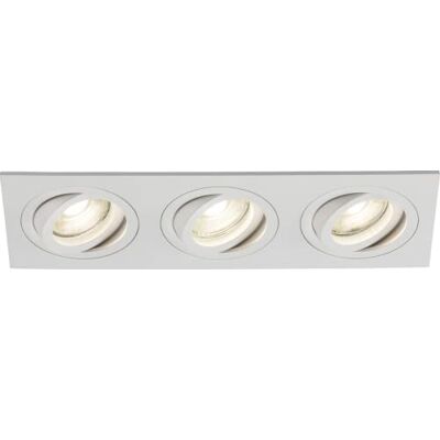 Knightsbridge GU10 Ambar Tri Tilt Square Downlight White Knightsbridge GU10 Ambar Tri Tilt Square Downlight White