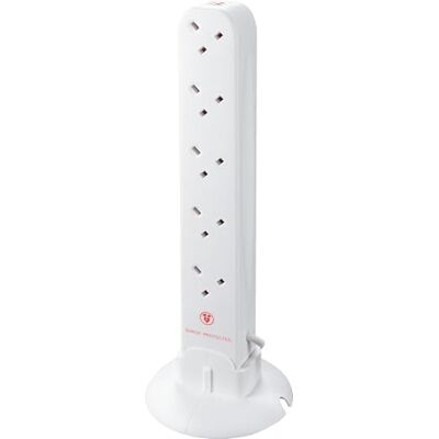 Masterplug 1m SRGTOW101100 Surge Protected 10-Gang Tower Exten Lead - Power Strip Masterplug 1m SRGTOW101100 Surge Protected 10-Gang Tower Exten Lead - Power Strip