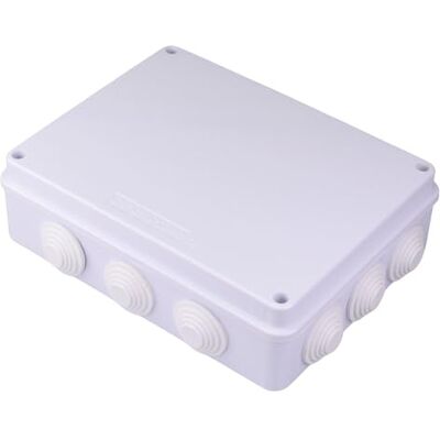 Switch Electronics 255 x 200 x 80mm Grey Junction Box IP65 with 12 Cut Outs Electronics Electrical Wiring Enclosure Switch Electronics 255 x 200 x 80mm Grey Junction Box IP65 with 12 Cut Outs Electronics Electrical Wiring Enclosure