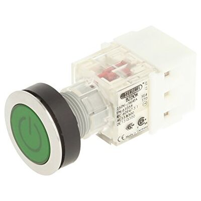 Schlegel 23.000.775 Push Button Stainless Steel, Green Button Cap, Label Symbol On/Off, Push Contact Sensor 2 Openers, Screw Connection Schlegel 23.000.775 Push Button Stainless Steel, Green Button Cap, Label Symbol On/Off, Push Contact Sensor 2 Openers, Screw Connection