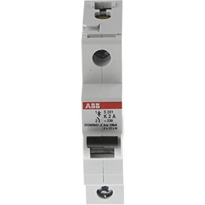 ABB S201-K2 Miniature Circuit Breaker, 1 Pole, Type K, 6/10kA Breaking Capacity, 2 Amp Current (2CDS251001R0277) ABB S201-K2 Miniature Circuit Breaker, 1 Pole, Type K, 6/10kA Breaking Capacity, 2 Amp Current (2CDS251001R0277)