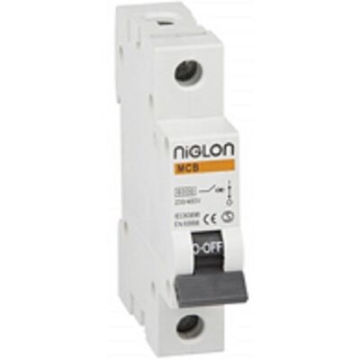 Niglon MCB6B1-6 6A Single Pole MCB Miniature Circuit Breaker Niglon MCB6B1-6 6A Single Pole MCB Miniature Circuit Breaker
