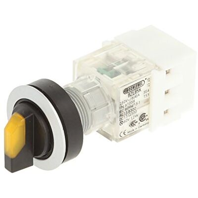 Schlegel Club 23.001.146 Light Switch, rastend, 3 Positions Momentary Contact Sensor LED Lamp Holder t5,5 K 2 normally open contacts 24 V, SCREW Connector, Yellow/Silver (Pack of 2) Schlegel Club 23.001.146 Light Switch, rastend, 3 Positions Momentary Contact Sensor LED Lamp Holder t5,5 K 2 normally open contacts 24 V, SCREW Connector, Yellow/Silver (Pack of 2)