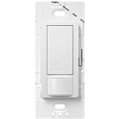 LUTRON Maestro Motion Sensor switch, no neutral required, 250 Watts Single-Pole, MS-OPS2-SW, Snow by LUTRON Maestro Motion Sensor switch, no neutral required, 250 Watts Single-Pole, MS-OPS2-SW, Snow by