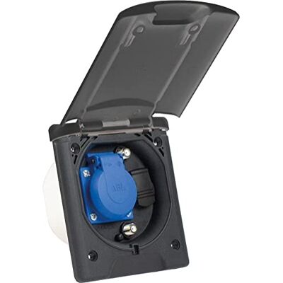 as - Schwabe as Schwabe Multifunctional recessed socket, 1 x 230 V / 16 A earthing contact socket + 2 x satellite sockets + 1 x 12 V DC, with magnetic closure, IP44, made in Germany, anthracite grey, 62475 as - Schwabe as Schwabe Multifunctional recessed socket, 1 x 230 V / 16 A earthing contact socket + 2 x satellite sockets + 1 x 12 V DC, with magnetic closure, IP44, made in Germany, anthracite grey, 62475