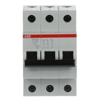 ABB SH203-C20 Miniature Circuit Breaker, 3 Pole, 20 Amp (2CDS213001R0204) ABB SH203-C20 Miniature Circuit Breaker, 3 Pole, 20 Amp (2CDS213001R0204)
