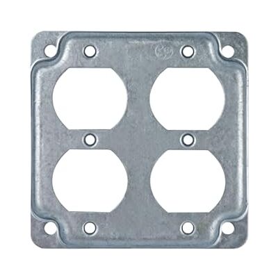 CNERIIE Outlet Cover Plate for Wall Outlets, 4x4Inch, 4 Rounds Panel Electrical Enclosures Covers for Home Wiring,, Rustproof Surfaces Mount Junction Box Cover CNERIIE Outlet Cover Plate for Wall Outlets, 4x4Inch, 4 Rounds Panel Electrical Enclosures Covers for Home Wiring,, Rustproof Surfaces Mount Junction Box Cover