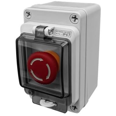 AGAWEHBXU 660V 10A Emergency Stop Button with Weatherproof Box, with Emergency Shut Off Switch, E-Stop Red Push Button Switch for industrial AGAWEHBXU 660V 10A Emergency Stop Button with Weatherproof Box, with Emergency Shut Off Switch, E-Stop Red Push Button Switch for industrial