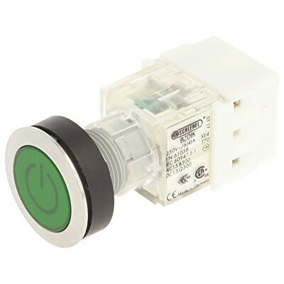 Schlegel 23.000.781 Push Button Stainless Steel, Green Button Cap, Label Symbol On/Off, Push Contact Sensor 1 Opener/1 N/O Contact, Screw Connection Schlegel 23.000.781 Push Button Stainless Steel, Green Button Cap, Label Symbol On/Off, Push Contact Sensor 1 Opener/1 N/O Contact, Screw Connection