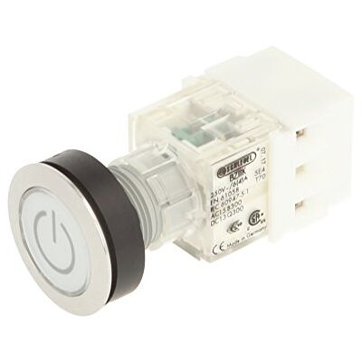 Schlegel 23.000.764 Push Button Stainless Steel, Clear Button Cap, Identification Plate Symbol On/Off, Push Contact Sensor, 2 N/O Contacts and Screw Connection Schlegel 23.000.764 Push Button Stainless Steel, Clear Button Cap, Identification Plate Symbol On/Off, Push Contact Sensor, 2 N/O Contacts and Screw Connection