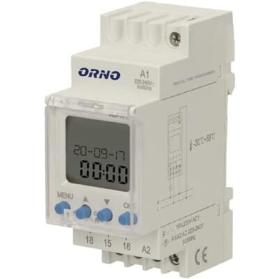 Orno PRE-451 Digital Astronomical Timer 100 Programmes 3 Menu Languages 2 Relay Outputs and Night Pause Function White Orno PRE-451 Digital Astronomical Timer 100 Programmes 3 Menu Languages 2 Relay Outputs and Night Pause Function White