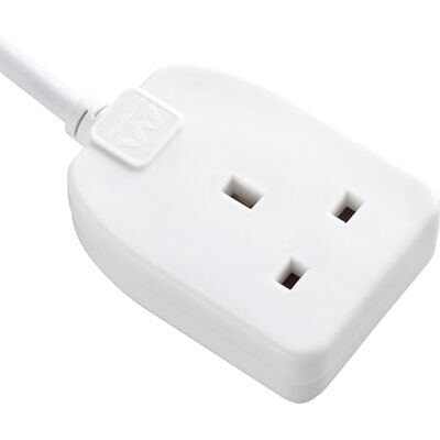 Masterplug One Socket Single Extension Lead, 5 Metre Cable, Unswitched, 1-Way Plug Extension Cable, Basic Power, White, 13A, 1G, 5m, BOG5 Masterplug One Socket Single Extension Lead, 5 Metre Cable, Unswitched, 1-Way Plug Extension Cable, Basic Power, White, 13A, 1G, 5m, BOG5