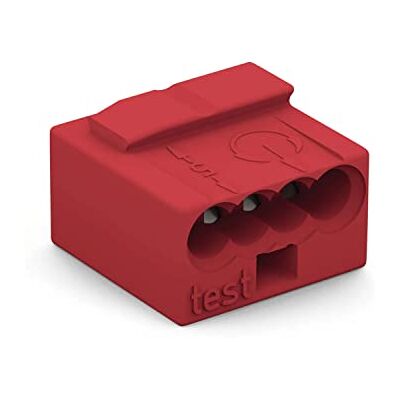 WAGO MICRO PUSH WIRE connector for junction boxes; for solid conductors; 0.8 mm Ø; 4-conductor; light gray cover; Surrounding air temperature: max 60°C; red, 243-804 (100 pcs) WAGO MICRO PUSH WIRE connector for junction boxes; for solid conductors; 0.8 mm Ø; 4-conductor; light gray cover; Surrounding air temperature: max 60°C; red, 243-804 (100 pcs)