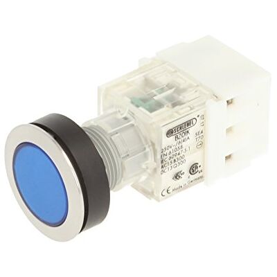 Schlegel 23.000.505 Push Button Stainless Steel, Button Cap Blue, Push Contact Sensor 1 Opener/1 N/O Contact, Screw Connection Schlegel 23.000.505 Push Button Stainless Steel, Button Cap Blue, Push Contact Sensor 1 Opener/1 N/O Contact, Screw Connection