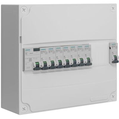 Siemens Pre-wired Electrical Panel - 1 Row Differential Switch 40A Type AC Siemens Pre-wired Electrical Panel - 1 Row Differential Switch 40A Type AC