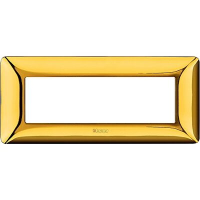 Bticino Plaque Matix 6 Modules, Polished Gold Bticino Plaque Matix 6 Modules, Polished Gold
