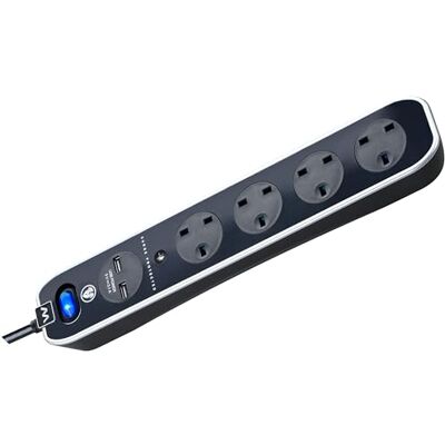 Masterplug - SRGLSU42PB-MP - 4 Socket - 2m - Extension Lead Masterplug - SRGLSU42PB-MP - 4 Socket - 2m - Extension Lead