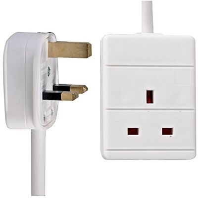 PRO ELEC 1‑Gang Extension Lead, 10m Cable, 13A, White – PELB1505 PRO ELEC 1‑Gang Extension Lead, 10m Cable, 13A, White – PELB1505