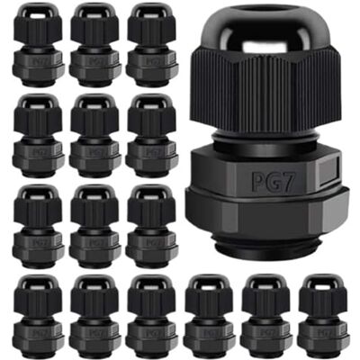 Hzomif IP68 Waterproof Cable Gland Kit 100pcs Nylon Adjustable Wire Connectors for Junction Box(PG9-Black) Hzomif IP68 Waterproof Cable Gland Kit 100pcs Nylon Adjustable Wire Connectors for Junction Box(PG9-Black)
