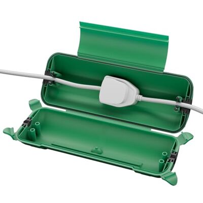 Restmo Outdoor Electrical Box IP44 Waterproof, Weatherproof Box, Green 29 × 11 × 7.5cm, Weatherproof Extension Lead Cover, Safety Seal Enclosure for Holiday Lights, LED Strips, Power Tools Restmo Outdoor Electrical Box IP44 Waterproof, Weatherproof Box, Green 29 × 11 × 7.5cm, Weatherproof Extension Lead Cover, Safety Seal Enclosure for Holiday Lights, LED Strips, Power Tools