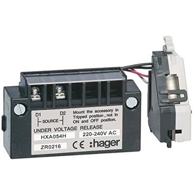 Hager X160/X250 Duvr X160-X250 220-240V Minima Voltage Relay Hager X160/X250 Duvr X160-X250 220-240V Minima Voltage Relay