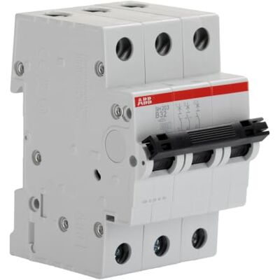 ABB S203-K1 Miniature Circuit Breaker, 3 Pole, Type K, 6/10kA Breaking Capacity, 1 Amp Current (2CDS253001R0217) ABB S203-K1 Miniature Circuit Breaker, 3 Pole, Type K, 6/10kA Breaking Capacity, 1 Amp Current (2CDS253001R0217)