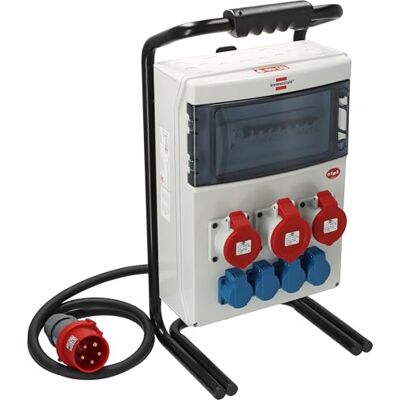 Brennenstuhl Portable Construction Power Distributor IP44 with FI Circuit Breaker Type B (with 32A CEE Plug, 2 m RN Cable, Sockets: 1 x CEE 400 V/32 A, 2 x CEE 400 V/16 A, 4 x Protective Contact 230 V Brennenstuhl Portable Construction Power Distributor IP44 with FI Circuit Breaker Type B (with 32A CEE Plug, 2 m RN Cable, Sockets: 1 x CEE 400 V/32 A, 2 x CEE 400 V/16 A, 4 x Protective Contact 230 V