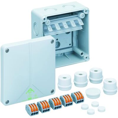 WAGO Abox 060 IP65 Junction Box, Screwless Connection Technology, Indoor Outdoor Use, Quick Fitting, Includes 222 Series connectors. WAGO Abox 060 IP65 Junction Box, Screwless Connection Technology, Indoor Outdoor Use, Quick Fitting, Includes 222 Series connectors.