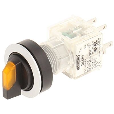 Schlegel Club 23.001.199 Light Switch, Latching, 3 Positions Momentary Contact Sensor LED Lamp Holder t5,5 K 2 normally open contacts 24 V, Yellow/Silver (Pack of 2) Schlegel Club 23.001.199 Light Switch, Latching, 3 Positions Momentary Contact Sensor LED Lamp Holder t5,5 K 2 normally open contacts 24 V, Yellow/Silver (Pack of 2)