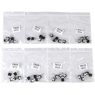 Oumefar Assorted Transistors 40Pcs 8 Types 7805 7809 7812 7815 7905 7912 7915 Voltage Regulator Transistor Transistor Assortment Kit Set for Home and Industry for DIY Electronicco Oumefar Assorted Transistors 40Pcs 8 Types 7805 7809 7812 7815 7905 7912 7915 Voltage Regulator Transistor Transistor Assortment Kit Set for Home and Industry for DIY Electronicco