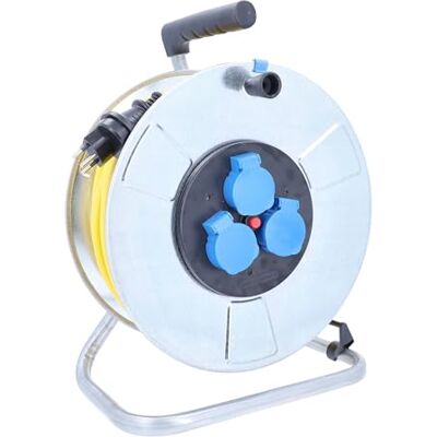 as - Schwabe as Schwabe Cable Reel 50 m K35 AT-N07V3V3-F 3G1.5 Yellow, IP44 Outdoor Use with SEV T13 Plug IP55 and 3X Type 13 Sockets, Sheet Steel, Thermal Circuit Breaker, Made in Germany as - Schwabe as Schwabe Cable Reel 50 m K35 AT-N07V3V3-F 3G1.5 Yellow, IP44 Outdoor Use with SEV T13 Plug IP55 and 3X Type 13 Sockets, Sheet Steel, Thermal Circuit Breaker, Made in Germany