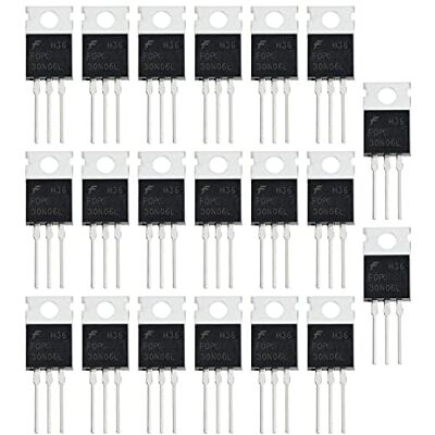 eMagTech 20x N-Channel FQP30N06L MOSFET Transistor ESD Rated TO-220 30A 60V 3Pin International Rectifier Power for Home Industry and DIY eMagTech 20x N-Channel FQP30N06L MOSFET Transistor ESD Rated TO-220 30A 60V 3Pin International Rectifier Power for Home Industry and DIY