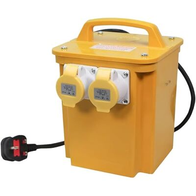 Faithfull Site Transformer 3.3 kVA, 110V, 16A, 240V Input, Twin Outlet (2 socket) Heavy-Duty Waterproof IP44 Case with Thermal Overload Protection, Power Supply for Industrial Tools Faithfull Site Transformer 3.3 kVA, 110V, 16A, 240V Input, Twin Outlet (2 socket) Heavy-Duty Waterproof IP44 Case with Thermal Overload Protection, Power Supply for Industrial Tools