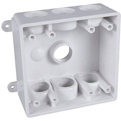 BELL Hub- PDB77550WH Weatherproof Box with 1/2-Inch or 3/4-Inch Outlets, White BELL Hub- PDB77550WH Weatherproof Box with 1/2-Inch or 3/4-Inch Outlets, White