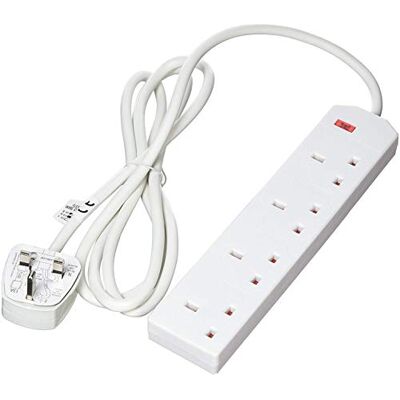Pifco 4 Way UK 3Pin Plug 13A 250V Extension Lead - 2m White Pifco 4 Way UK 3Pin Plug 13A 250V Extension Lead - 2m White