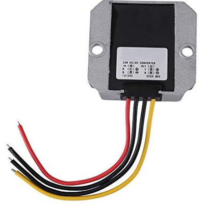 Regun DC Voltage Converter, DC-DC 12V/24V to 5V 5A 25W DC Power Converter, Step Down Module, Waterproof Buck Power Supply Converter, for Electric Motors, Speakers, Car LED Displays, Fans (2.59*2.36*0.86") Regun DC Voltage Converter, DC-DC 12V/24V to 5V 5A 25W DC Power Converter, Step Down Module, Waterproof Buck Power Supply Converter, for Electric Motors, Speakers, Car LED Displays, Fans (2.59*2.36*0.86")