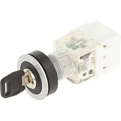 Schlegel 23.001.462 Key Switch Silver-Coloured, 2 Positions 12-13 o'clock, Push Contact Sensor, 1 N/O and 1 Opener, Screw Connection Schlegel 23.001.462 Key Switch Silver-Coloured, 2 Positions 12-13 o'clock, Push Contact Sensor, 1 N/O and 1 Opener, Screw Connection