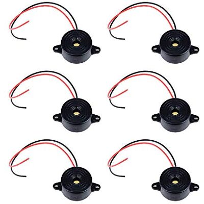 SJUNJIE 6 Pcs Piezo Electronic Buzzer 12V Tone Active Alarm Electronic Buzzer Alarm Sounder DC 3-24V with Wire Leads 110mm for Physics Circuits Continuous Sound SJUNJIE 6 Pcs Piezo Electronic Buzzer 12V Tone Active Alarm Electronic Buzzer Alarm Sounder DC 3-24V with Wire Leads 110mm for Physics Circuits Continuous Sound
