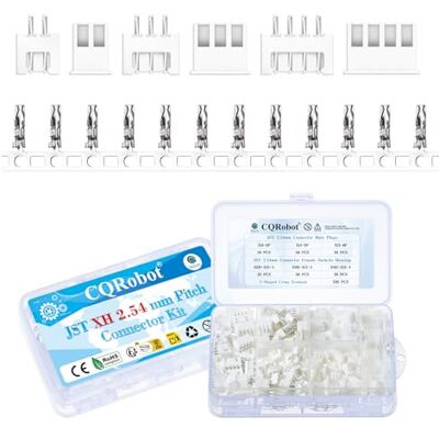 CQRobot JST XH 2.54mm Pitch 2-Pin/3-Pin/4-Pin Electronic Connector Kit. Male Header Female Receptacle Housing Crimp Contact Terminal PCB Wire-to-Board Connector Cable Assembly 90 Sets/460 Pieces CQRobot JST XH 2.54mm Pitch 2-Pin/3-Pin/4-Pin Electronic Connector Kit. Male Header Female Receptacle Housing Crimp Contact Terminal PCB Wire-to-Board Connector Cable Assembly 90 Sets/460 Pieces