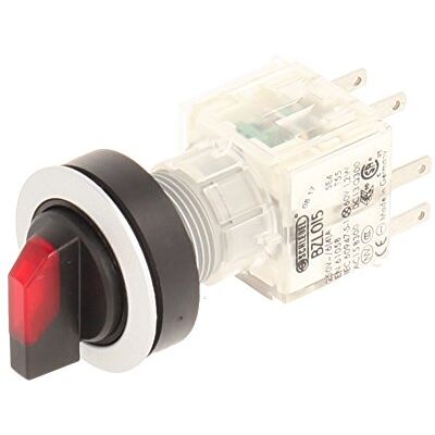 Schlegel Club 23.001.212 Light Switch, Latching, 3 Positions Momentary Contact Sensor LED Lamp Holder t5,5 K 1 Closer + 1 opener 24 V Red/Silver Schlegel Club 23.001.212 Light Switch, Latching, 3 Positions Momentary Contact Sensor LED Lamp Holder t5,5 K 1 Closer + 1 opener 24 V Red/Silver