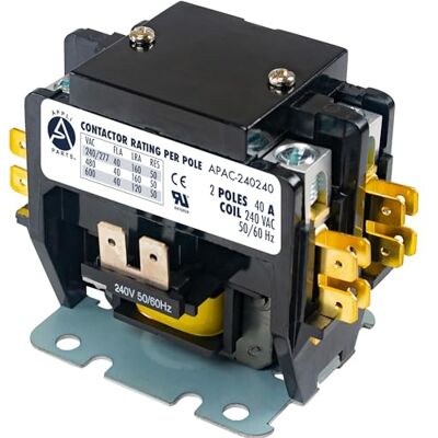AP APPLI PARTS Appli Parts APAC-240240 Heavy Duty 2 Poles Contactor 40 Amp 240 Volts Coil Replacement for ac Compressor and Electrical Applications UL Certified 476929 AP APPLI PARTS Appli Parts APAC-240240 Heavy Duty 2 Poles Contactor 40 Amp 240 Volts Coil Replacement for ac Compressor and Electrical Applications UL Certified 476929