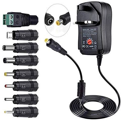 ASelected 30W Universal AC to DC Power Adapter Multi Output Voltages 3V 4.5V 5V 6V 7.5V 9V 12V Switching Power Supply with 8 Selectable Adapter Plugs for Routers Speakers Household Electronic (MAX 2A/2000mA) ASelected 30W Universal AC to DC Power Adapter Multi Output Voltages 3V 4.5V 5V 6V 7.5V 9V 12V Switching Power Supply with 8 Selectable Adapter Plugs for Routers Speakers Household Electronic (MAX 2A/2000mA)