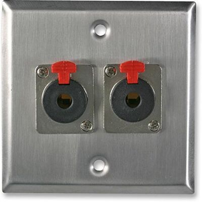 PROSIGNAL PRO SIGNAL PSG08158 Steel AV Wall Plate with 2 x Jack Socket PROSIGNAL PRO SIGNAL PSG08158 Steel AV Wall Plate with 2 x Jack Socket