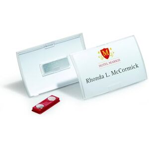 Durable Click Fold Name Badge 54 x 90 mm with Magnet Transparent Pack of 10 Ideal for Events and Visitor Management Durable Click Fold Name Badge 54 x 90 mm with Magnet Transparent Pack of 10 Ideal for Events and Visitor Management
