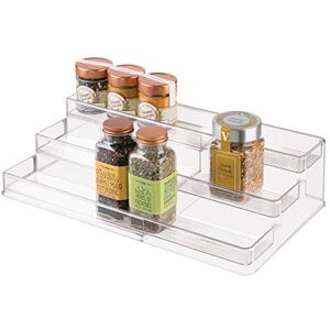 InterDesign iDesign 64140 Expandable Spice Rack, Plastic Kitchen Cupboard Organiser, Practical Kitchen Storage for Herbs, Spices, Baking Ingredients and More, Clear InterDesign iDesign 64140 Expandable Spice Rack, Plastic Kitchen Cupboard Organiser, Practical Kitchen Storage for Herbs, Spices, Baking Ingredients and More, Clear