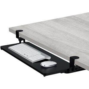 Relaxdays Keyboard Tray, 65 x 24 cm, Pull-Out, with Clamps, Ergonomic, Extender, Under Desk Drawer, Modern, Black, 10% Stainless Steel 85% Fibreboard 5% Foam Relaxdays Keyboard Tray, 65 x 24 cm, Pull-Out, with Clamps, Ergonomic, Extender, Under Desk Drawer, Modern, Black, 10% Stainless Steel 85% Fibreboard 5% Foam