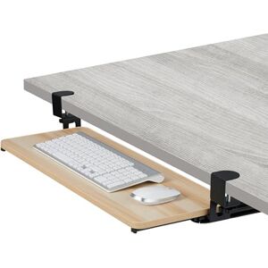 Relaxdays Keyboard Tray, 65 x 24 cm, Pull-Out, with Clamps, Ergonomic, Extender, Under Desk Drawer, Wood Effect, Natural, 5% Foam 10% Stainless Steel 85% Fibreboard Relaxdays Keyboard Tray, 65 x 24 cm, Pull-Out, with Clamps, Ergonomic, Extender, Under Desk Drawer, Wood Effect, Natural, 5% Foam 10% Stainless Steel 85% Fibreboard