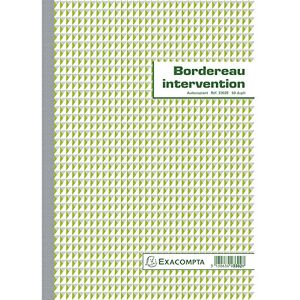 Exacompta Ref. 3302AE 1 Manifold BORDEREAU INTERVENTION 50 numbered carbonless sheets in 2 copies (1 original + 1 copy) A4 format FSC certified made in France Exacompta Ref. 3302AE 1 Manifold BORDEREAU INTERVENTION 50 numbered carbonless sheets in 2 copies (1 original + 1 copy) A4 format FSC certified made in France
