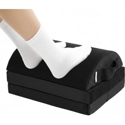 TokSay Under Desk Foot Rest, 3 Adjustable Heights, Foam Foot Stool (Black) Ergonomic foot support, Teardrop Shape, Stable floor placement, Footrest with Washable Cover for Car, Home and Office TokSay Under Desk Foot Rest, 3 Adjustable Heights, Foam Foot Stool (Black) Ergonomic foot support, Teardrop Shape, Stable floor placement, Footrest with Washable Cover for Car, Home and Office